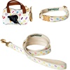 image:imageGreen Pet Bonejour Bundle White  Standard Size  Includes Bag Dispenser 960 Waste Bags Collar amp Leash in Signature Pooie Vuiton PrintWhite
