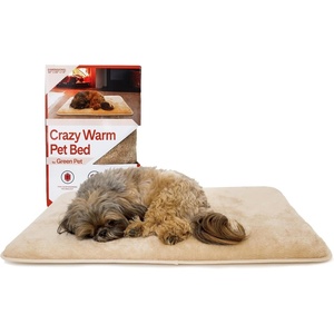 image:imageThe Green Pet Shop Crazy Warm Pet Bed  Hazelnut 30 x 20 x 15  SelfWarming Mat for Dogs amp Cats  Memory Foam for Comfort  Doubles as Crate Pad